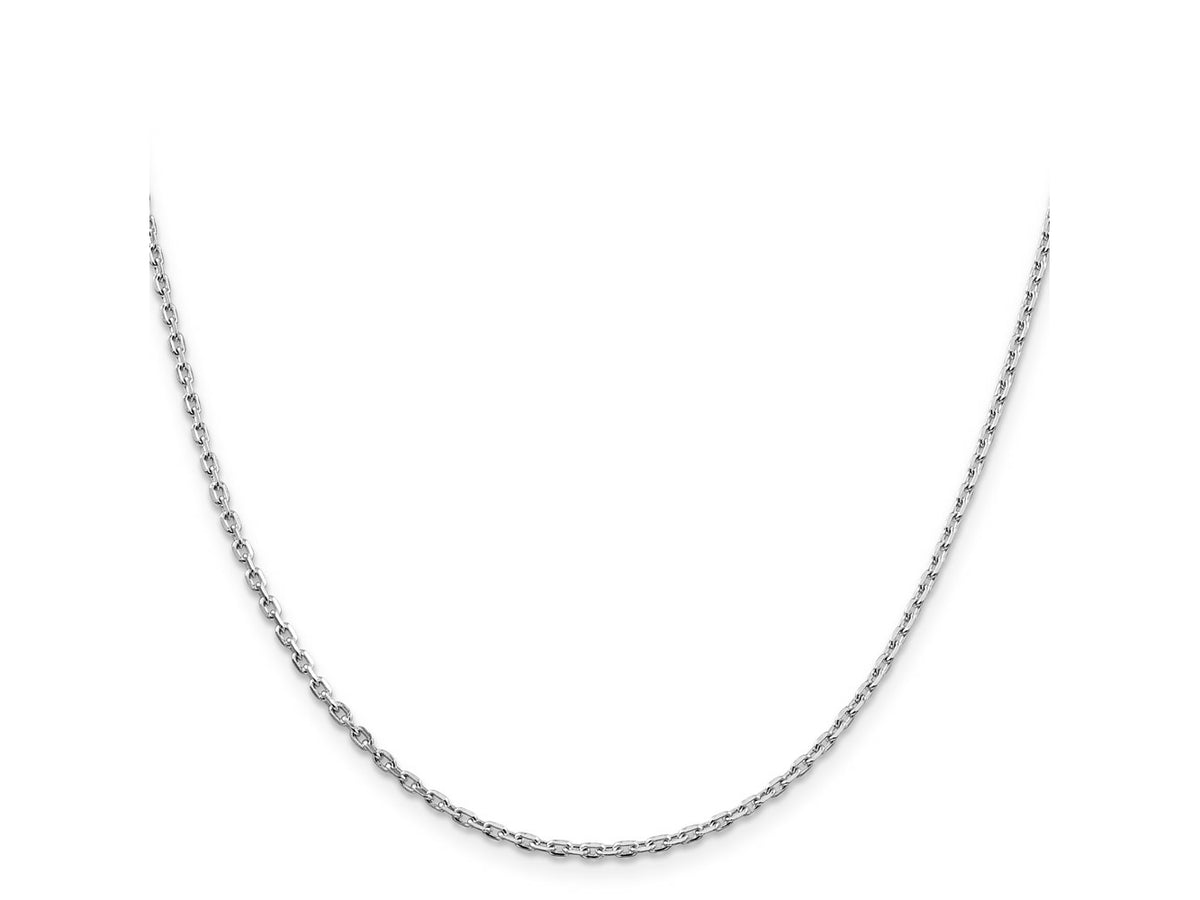 FJC Finejewelers 925 Sterling Silver Rhodium Plated Beveled Oval Cable Chain 16 Inches x 2 mm