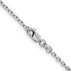 FJC Finejewelers 925 Sterling Silver Rhodium Plated Beveled Oval Cable Chain 30 Inches x 2 mm
