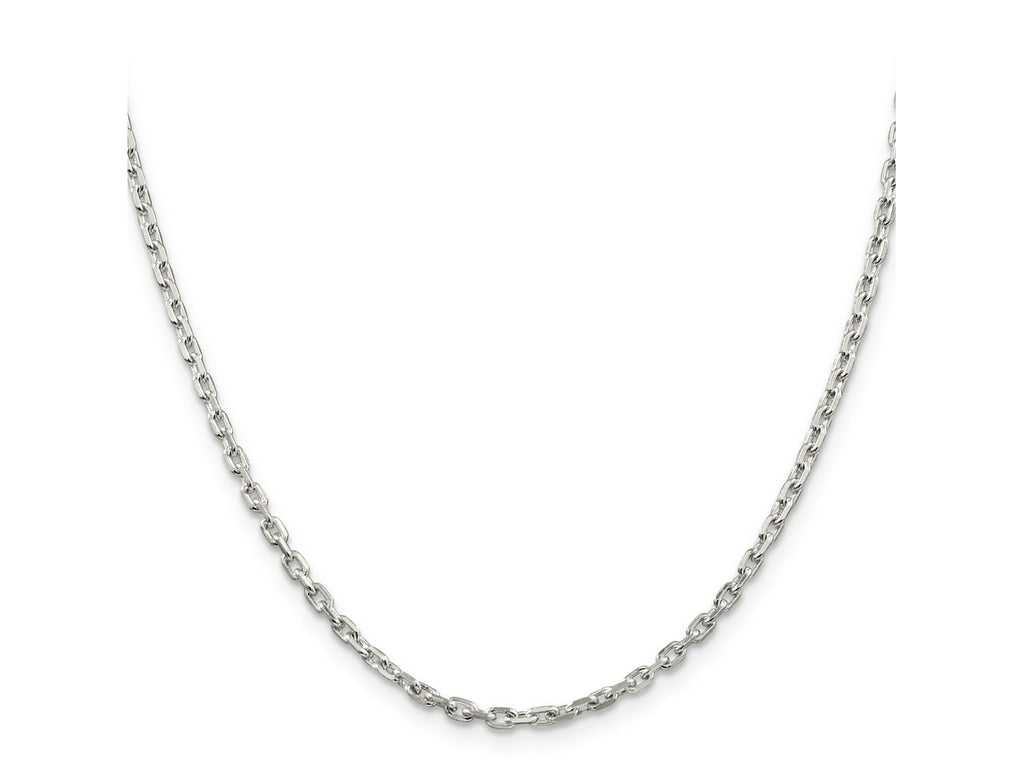 FJC Finejewelers 925 Sterling Silver Beveled Oval Cable Chain 28 Inches x 2.75 mm