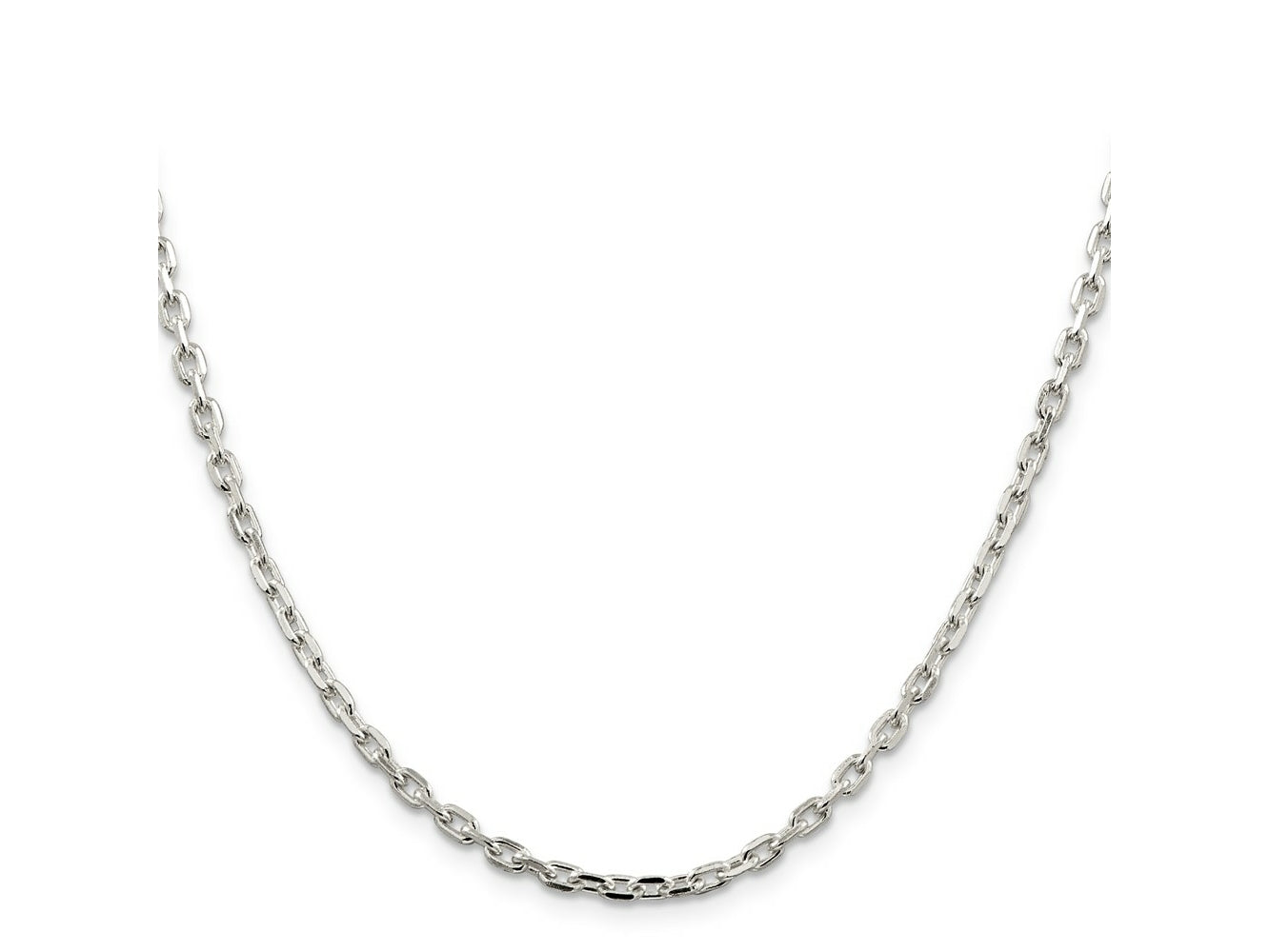 FJC Finejewelers 925 Sterling Silver Beveled Oval Cable Chain 22 Inches x 3.25 mm