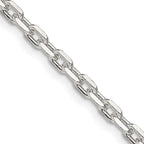 FJC Finejewelers 925 Sterling Silver Beveled Oval Cable Chain 24 Inches x 3.25 mm