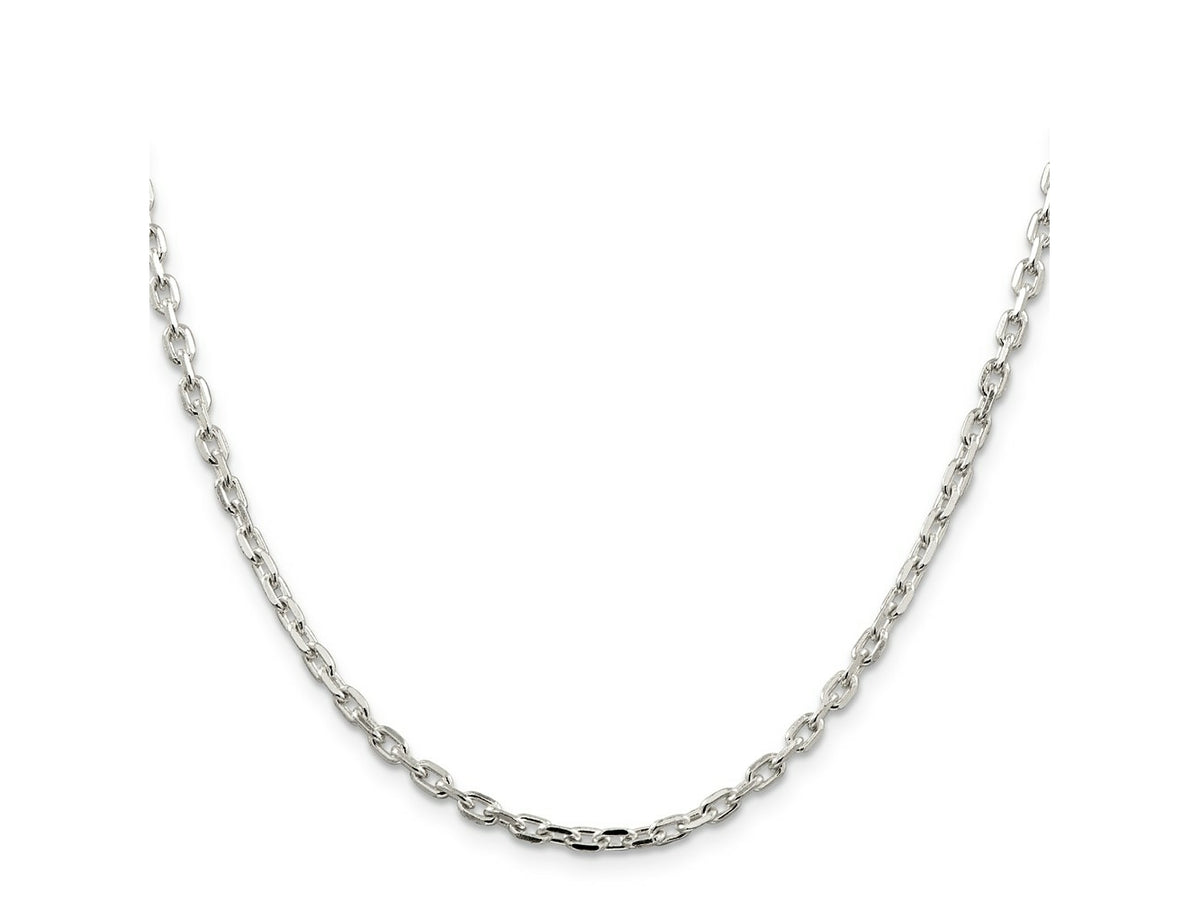 FJC Finejewelers 925 Sterling Silver Beveled Oval Cable Chain 36 Inches x 3.25 mm