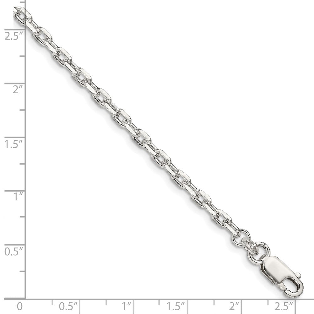 FJC Finejewelers 925 Sterling Silver Beveled Oval Cable Bracelet Chain 8 Inches x 3.25 mm