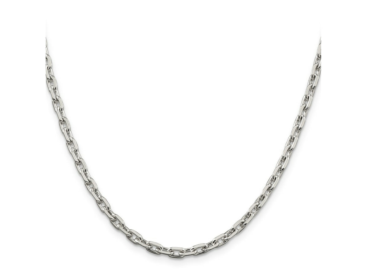 FJC Finejewelers 925 Sterling Silver Beveled Oval Cable Chain 22 Inches x 3.95 mm