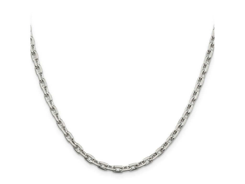 FJC Finejewelers 925 Sterling Silver Beveled Oval Cable Chain 26 Inches x 3.95 mm