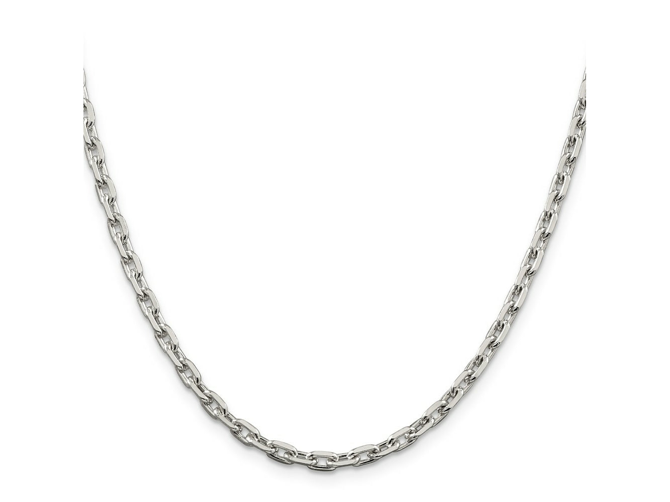 FJC Finejewelers 925 Sterling Silver Beveled Oval Cable Chain 26 Inches x 3.95 mm