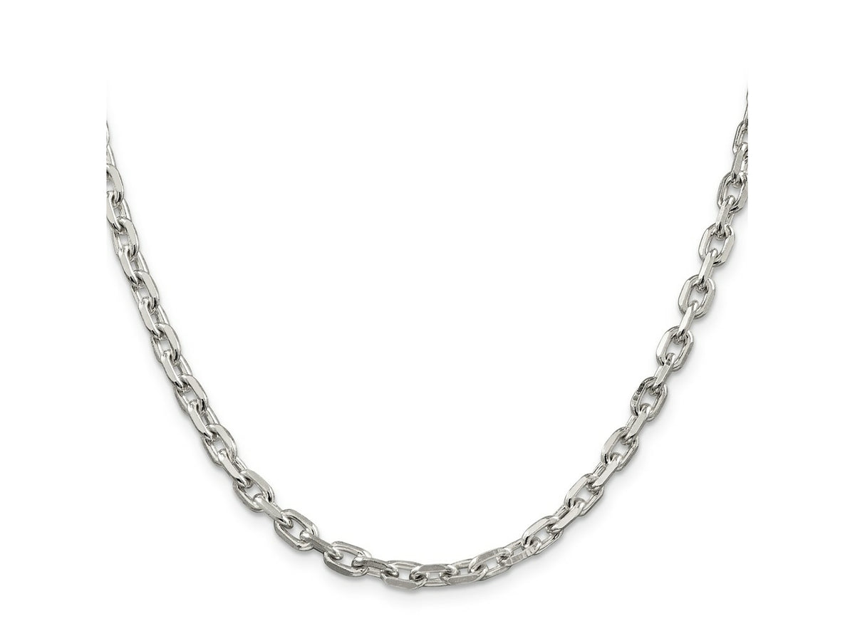 FJC Finejewelers 925 Sterling Silver Beveled Oval Cable Chain 22 Inches x 4.9 mm