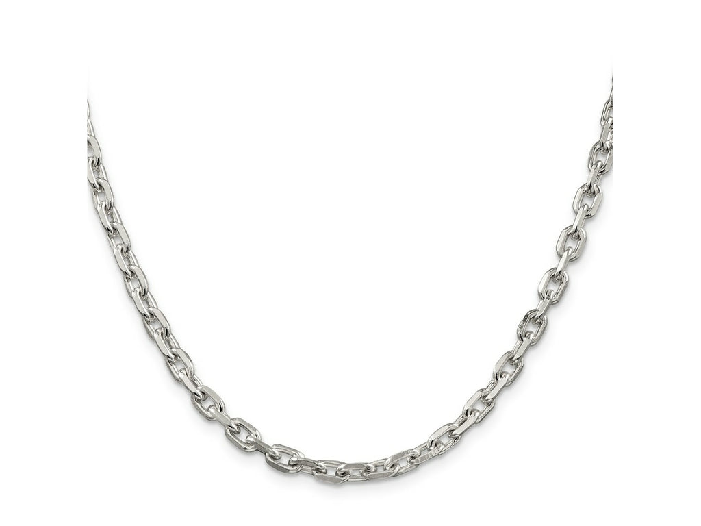 FJC Finejewelers 925 Sterling Silver Beveled Oval Cable Chain 24 Inches x 4.9 mm