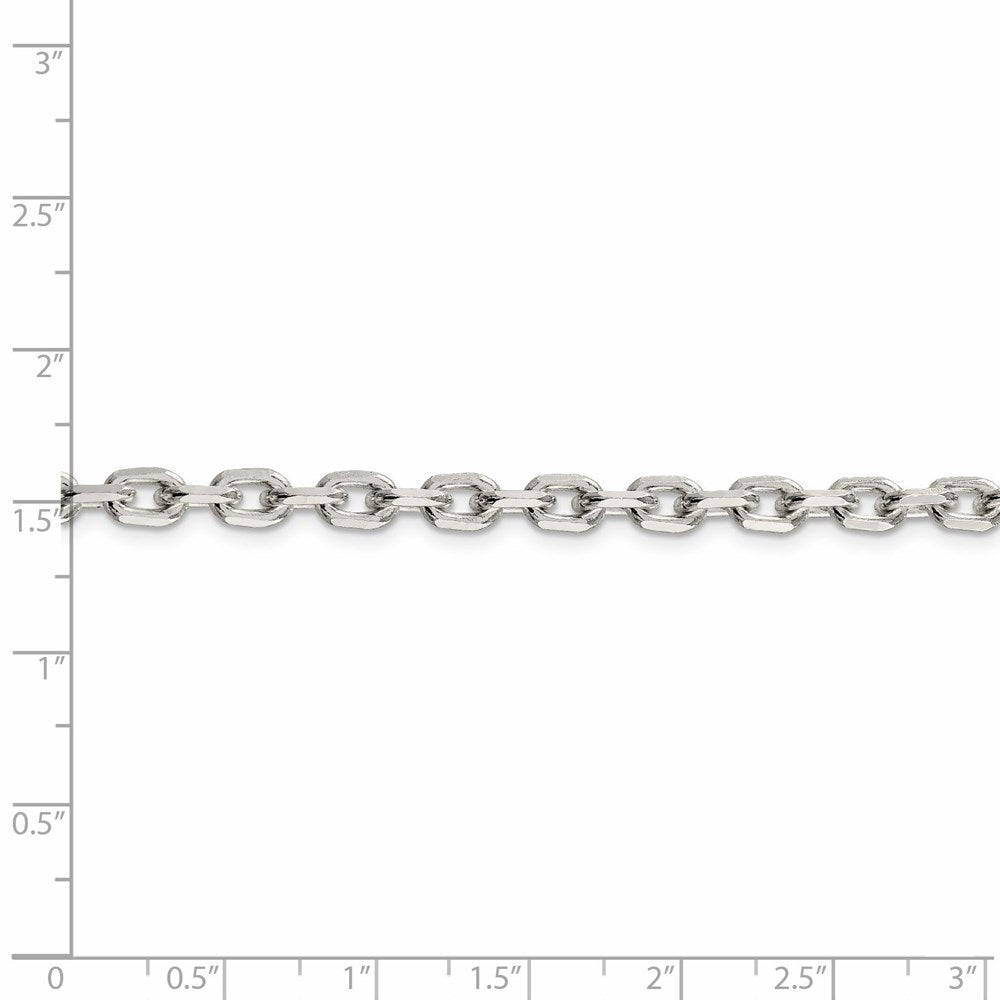 FJC Finejewelers 925 Sterling Silver Beveled Oval Cable Chain 26 Inches x 4.9 mm