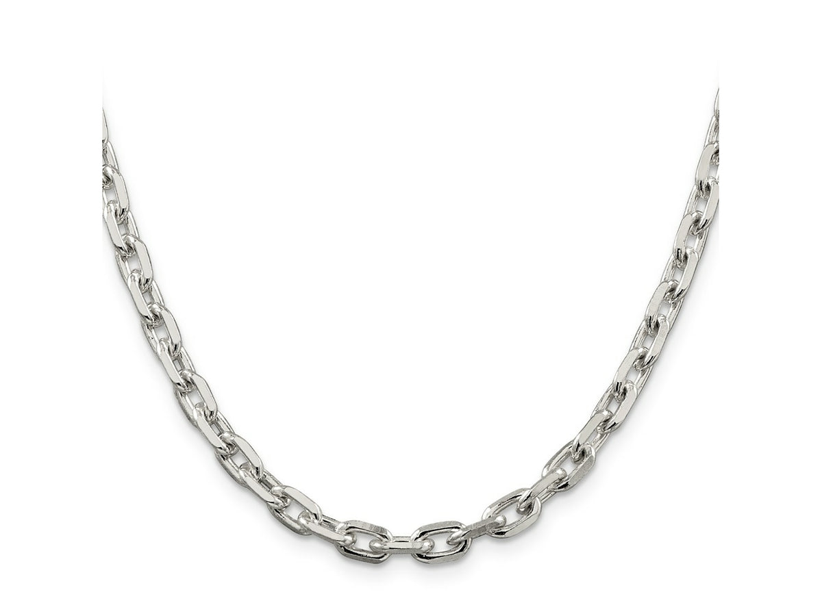 FJC Finejewelers 925 Sterling Silver Beveled Oval Cable Chain 24 Inches x 5.4 mm