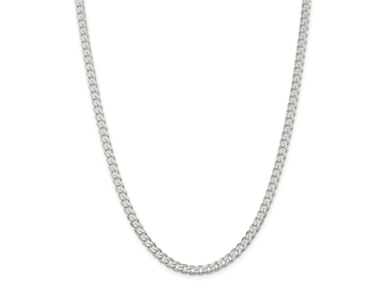 FJC Finejewelers 925 Sterling Silver Rhodium Plated 4.5mm Curb Chain