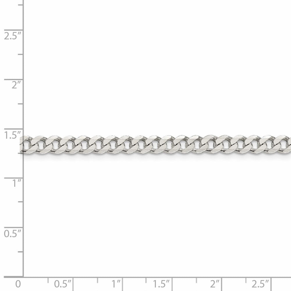 FJC Finejewelers 925 Sterling Silver Rhodium Plated 4.5mm Curb Bracelet Chain