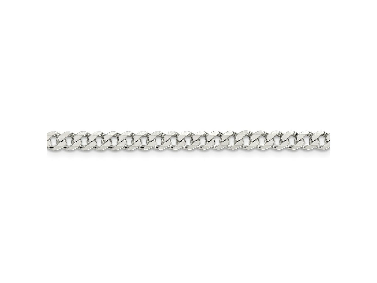 FJC Finejewelers 925 Sterling Silver Rhodium Plated 4.5mm Curb Bracelet Chain