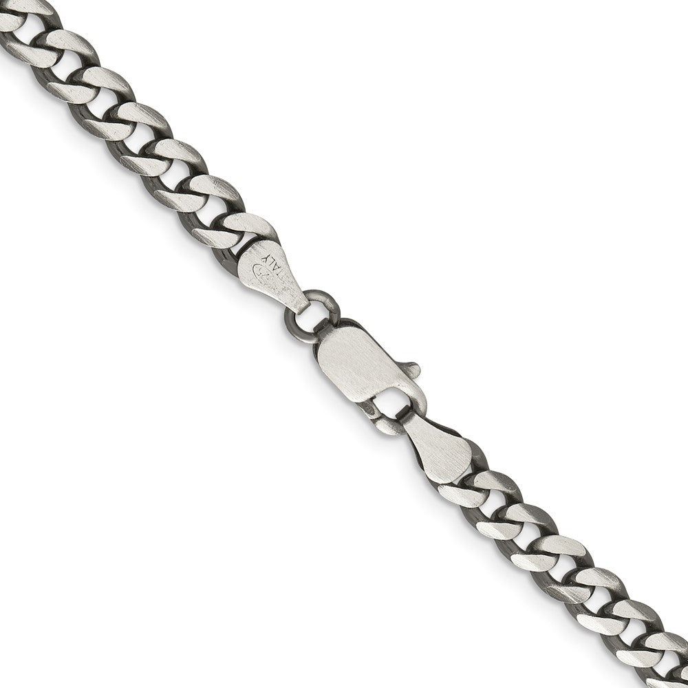 FJC Finejewelers 925 Sterling Silver Antiqued Curb Bracelet Chain 7 Inches x 6 mm