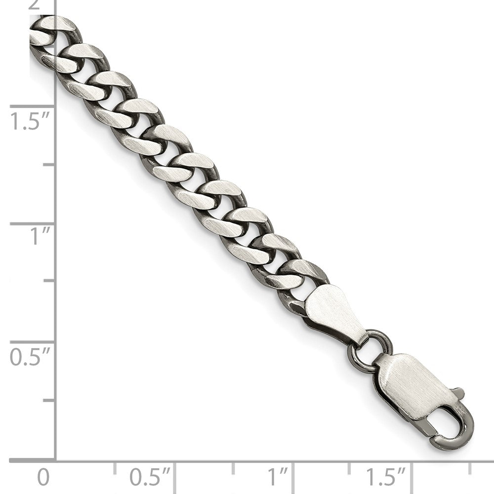 FJC Finejewelers 925 Sterling Silver Antiqued Curb Bracelet Chain 8 Inches x 6 mm