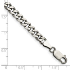 FJC Finejewelers 925 Sterling Silver Antiqued Curb Bracelet Chain 8 Inches x 6 mm