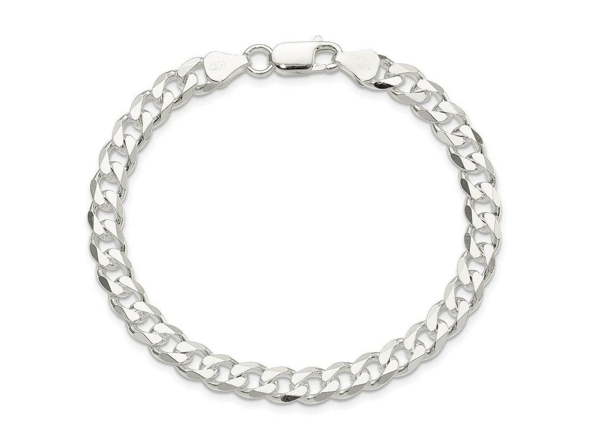 FJC Finejewelers 925 Sterling Silver Curb Bracelet Chain 8 Inches x 7 mm
