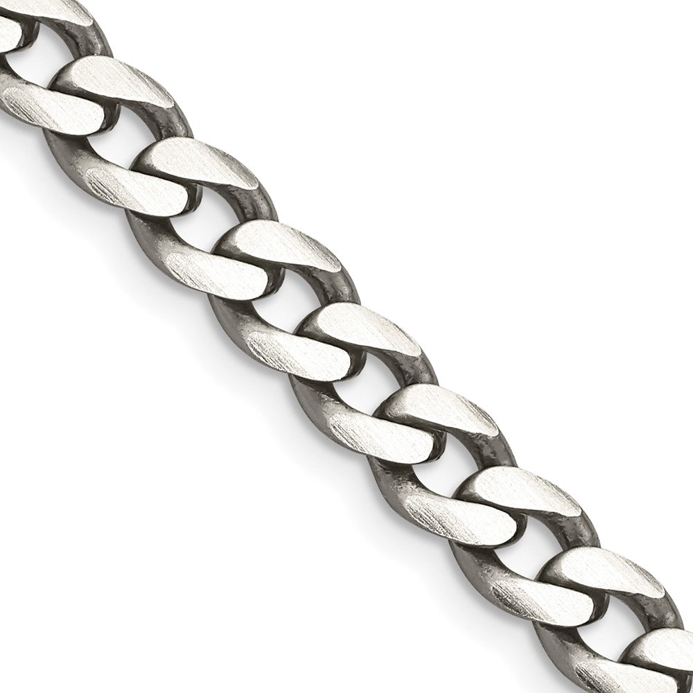 FJC Finejewelers 925 Sterling Silver Antiqued Curb Chain 28 Inches x 7 mm
