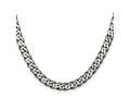 FJC Finejewelers 925 Sterling Silver Antiqued Curb Chain 28 Inches x 7 mm