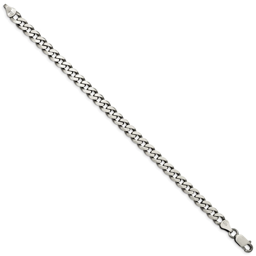 FJC Finejewelers 925 Sterling Silver Antiqued Curb Bracelet Chain 8 Inches x 7 mm