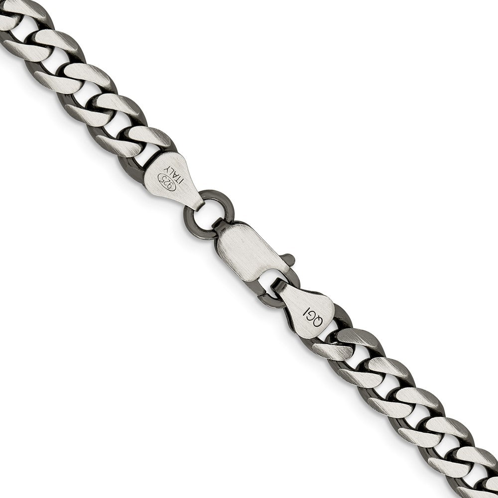 FJC Finejewelers 925 Sterling Silver Antiqued Curb Bracelet Chain 9 Inches x 7 mm