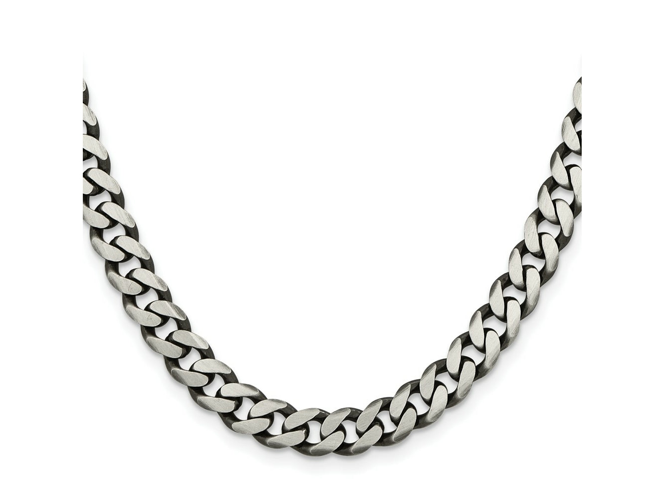FJC Finejewelers 925 Sterling Silver Antiqued Curb Chain 26 Inches x 7.5 mm