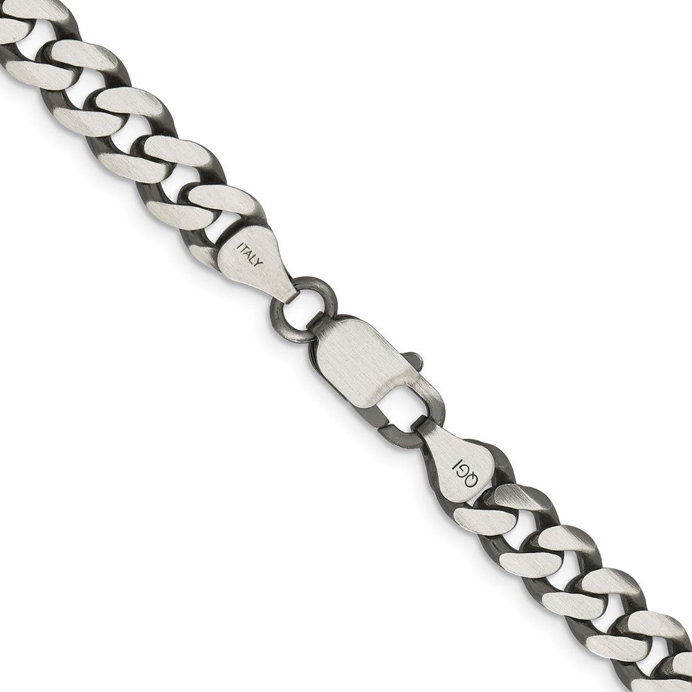 FJC Finejewelers 925 Sterling Silver Antiqued Curb Bracelet Chain 8 Inches x 7.5 mm