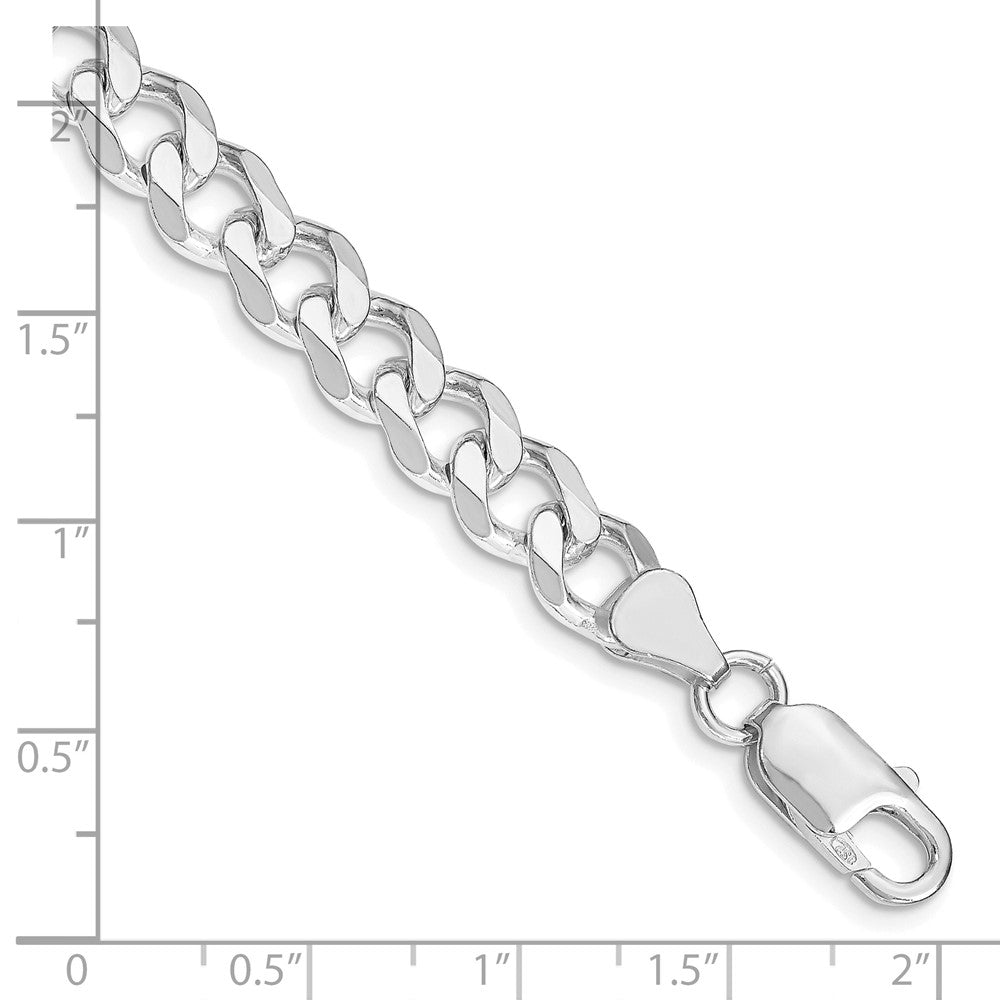 FJC Finejewelers 925 Sterling Silver Rhodium Plated Curb Bracelet Chain 8 Inches x 7.5 mm