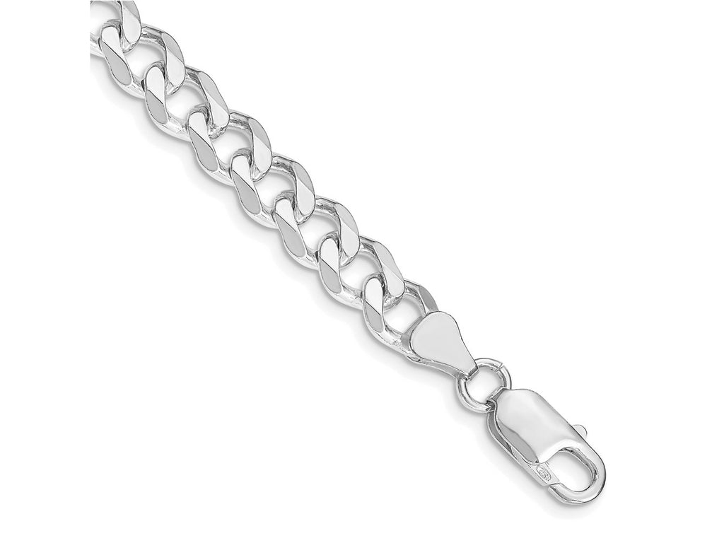 FJC Finejewelers 925 Sterling Silver Rhodium Plated Curb Bracelet Chain 8 Inches x 7.5 mm