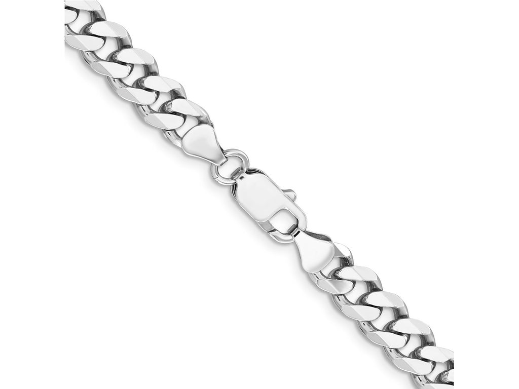 FJC Finejewelers 925 Sterling Silver Rhodium Plated Curb Bracelet Chain 9 Inches x 7.5 mm