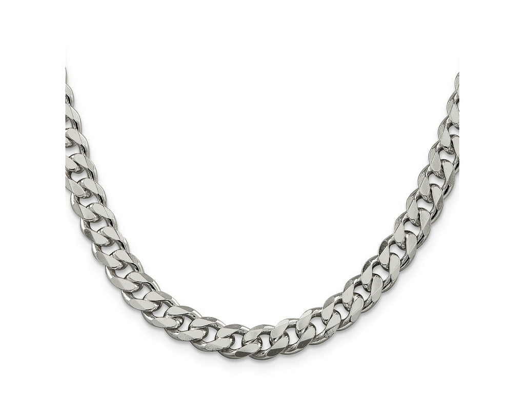 FJC Finejewelers 925 Sterling Silver Curb Chain 24 Inches x 8 mm
