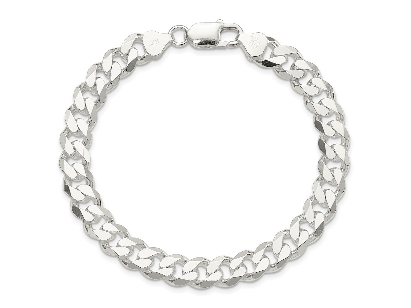 FJC Finejewelers 925 Sterling Silver Curb Bracelet Chain 8 Inches x 8 mm