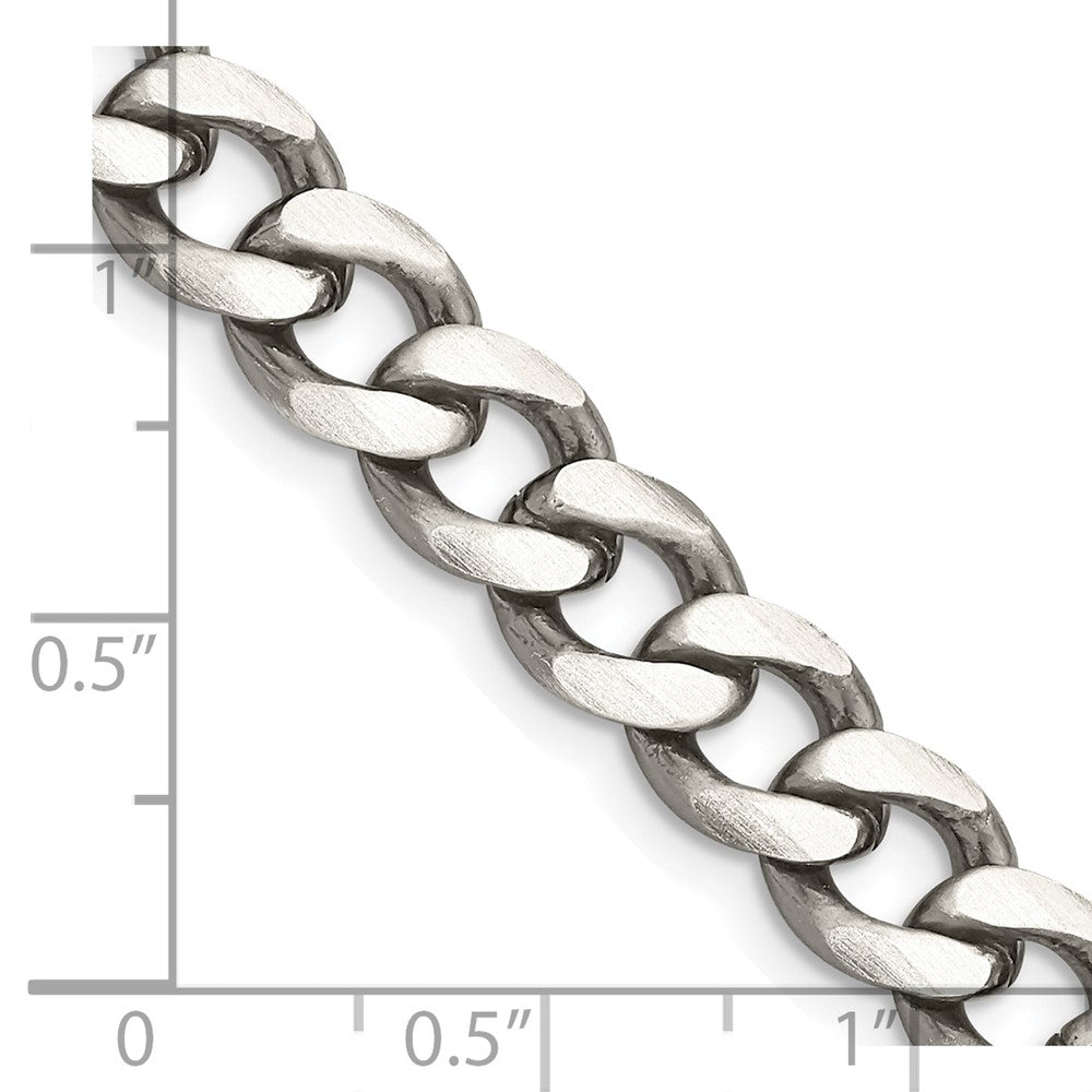 FJC Finejewelers 925 Sterling Silver Antiqued Curb Chain 20 Inches x 8 mm