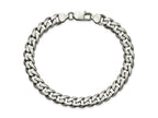 FJC Finejewelers 925 Sterling Silver Antiqued Curb Bracelet Chain 9 Inches x 8 mm