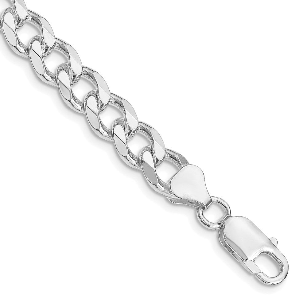 FJC Finejewelers 925 Sterling Silver Rhodium Plated Curb Bracelet Chain 8 Inches x 8 mm
