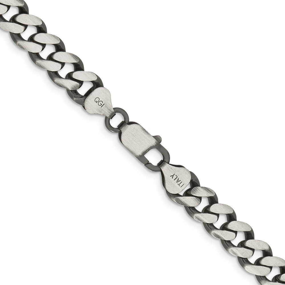 FJC Finejewelers 925 Sterling Silver Antiqued Curb Chain 22 Inches x 9 mm