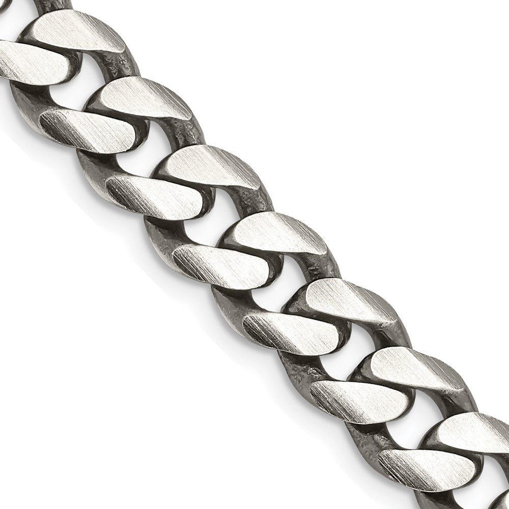 FJC Finejewelers 925 Sterling Silver Antiqued Curb Chain 22 Inches x 9 mm