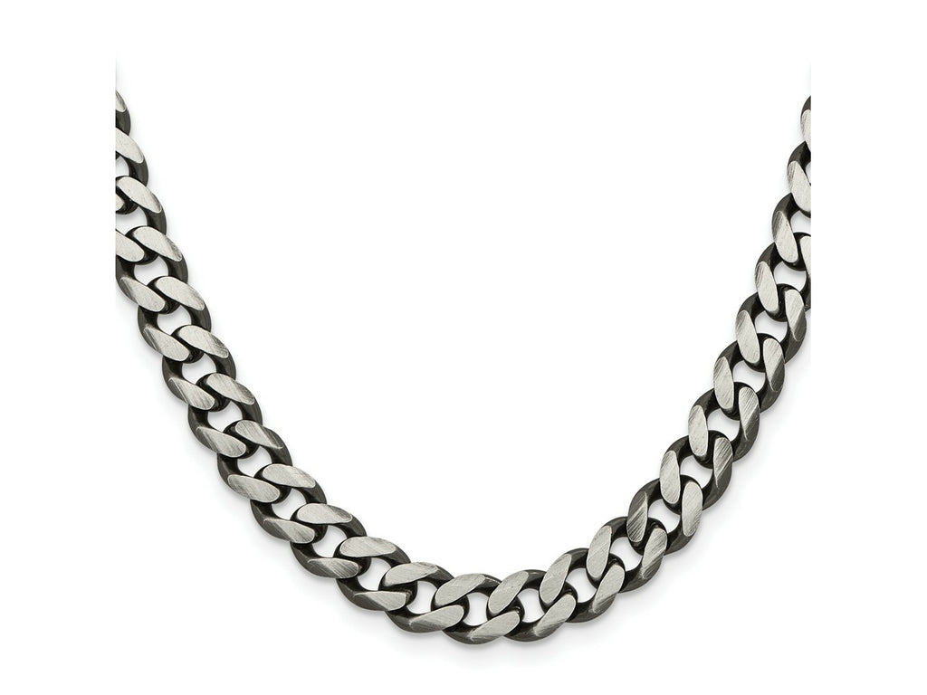 FJC Finejewelers 925 Sterling Silver Antiqued Curb Chain 26 Inches x 9 mm