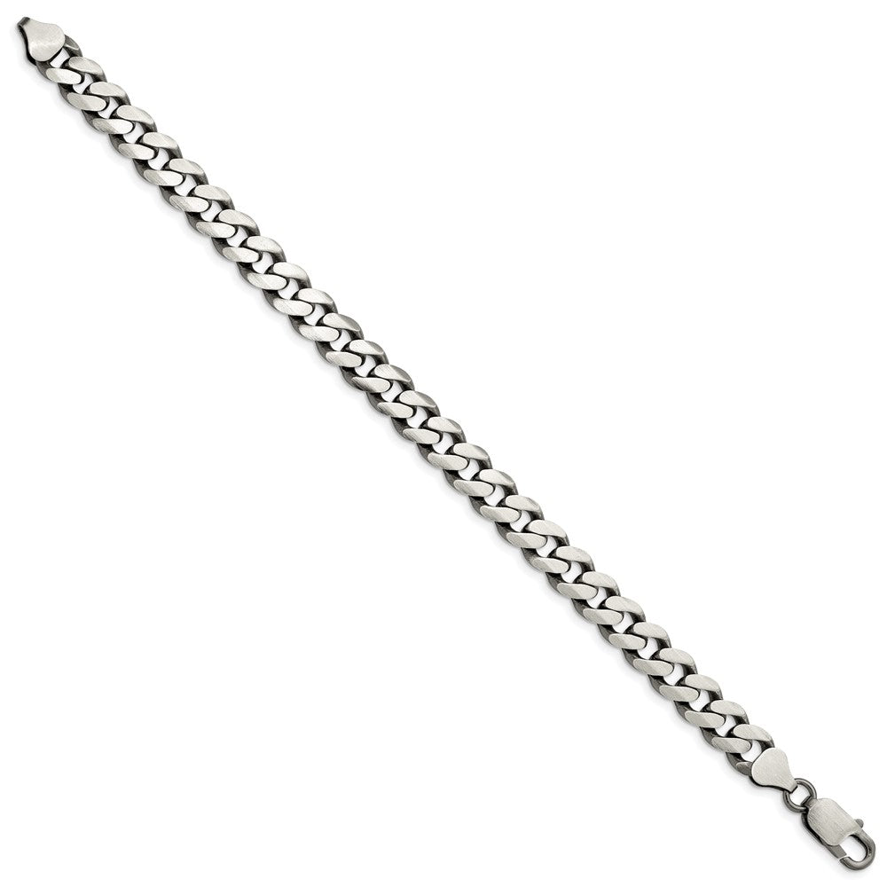 FJC Finejewelers 925 Sterling Silver Antiqued Curb Bracelet Chain 8 Inches x 9 mm