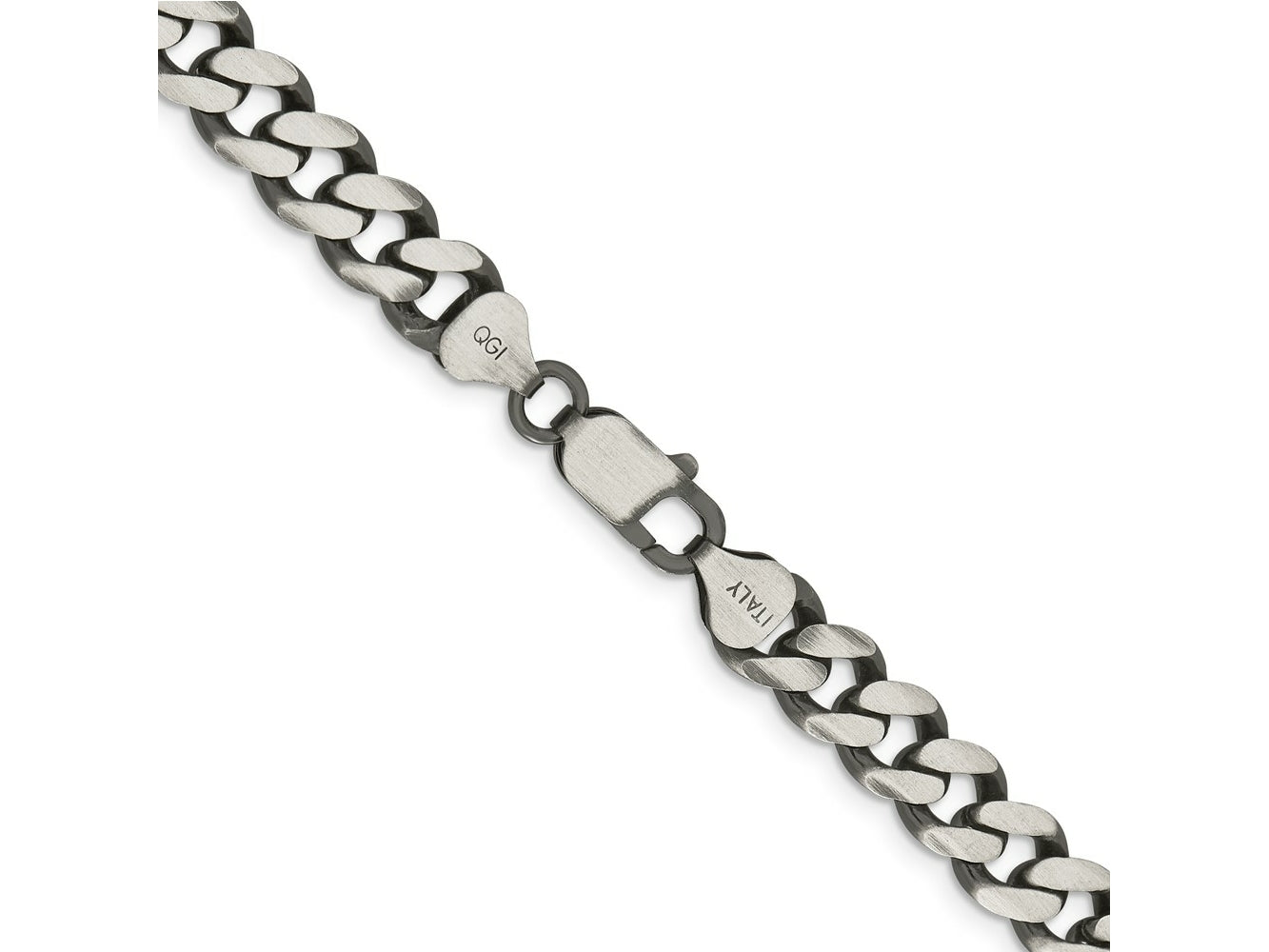FJC Finejewelers 925 Sterling Silver Antiqued Curb Bracelet Chain 9 Inches x 9 mm