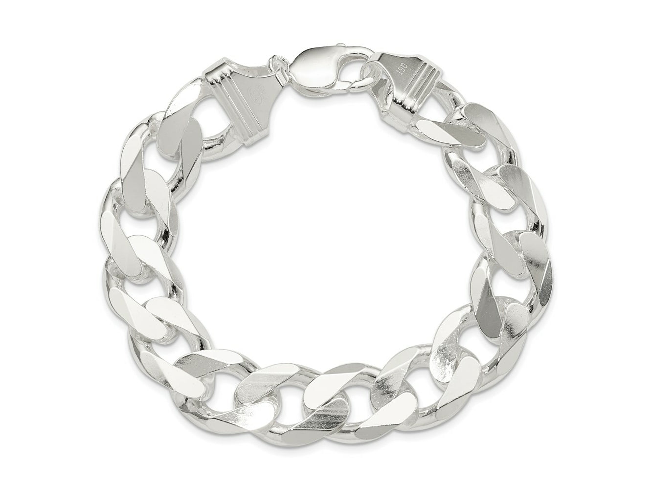 FJC Finejewelers 925 Sterling Silver Curb Bracelet Chain 8 Inches x 15 mm