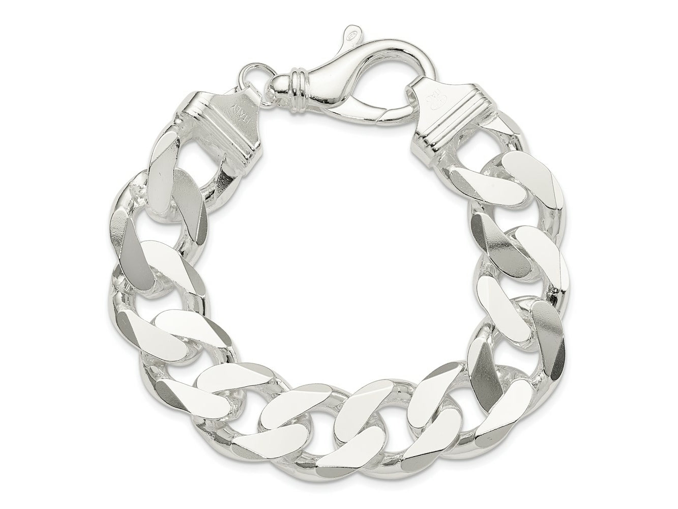 FJC Finejewelers 925 Sterling Silver Curb Bracelet Chain 8 Inches x 16.25 mm