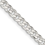 FJC Finejewelers 925 Sterling Silver Concave Beveled Curb Chain 26 Inches x 4.5 mm