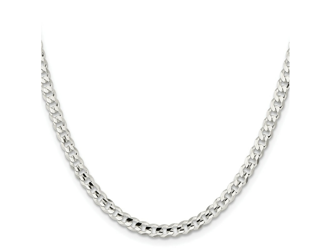 FJC Finejewelers 925 Sterling Silver Concave Beveled Curb Chain 26 Inches x 4.5 mm