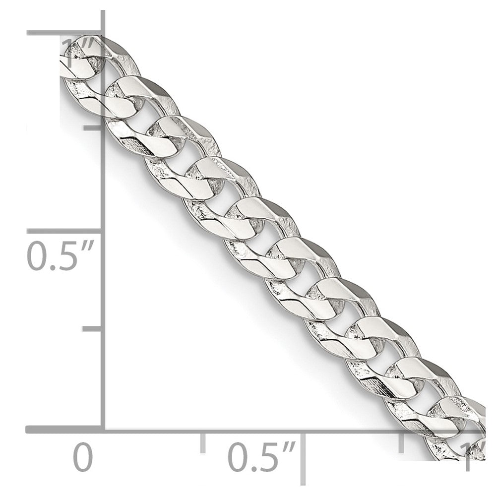 FJC Finejewelers 925 Sterling Silver Concave Beveled Curb Chain 30 Inches x 4.5 mm