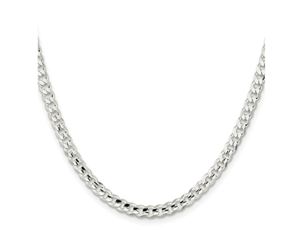 FJC Finejewelers 925 Sterling Silver Concave Beveled Curb Chain 30 Inches x 4.5 mm