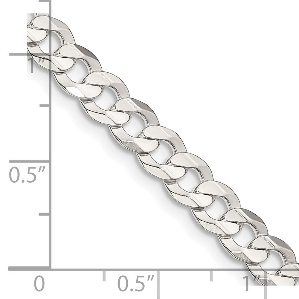 FJC Finejewelers 925 Sterling Silver Concave Beveled Curb Chain 26 Inches x 5.65 mm