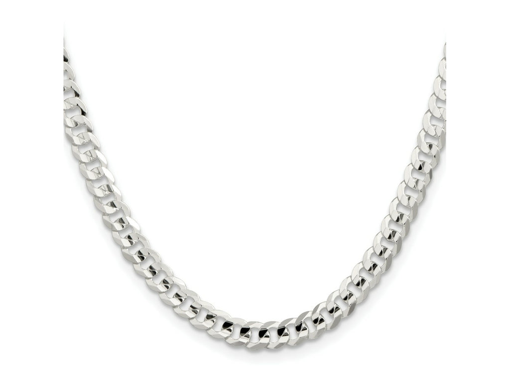 FJC Finejewelers 925 Sterling Silver Concave Beveled Curb Chain 26 Inches x 5.65 mm