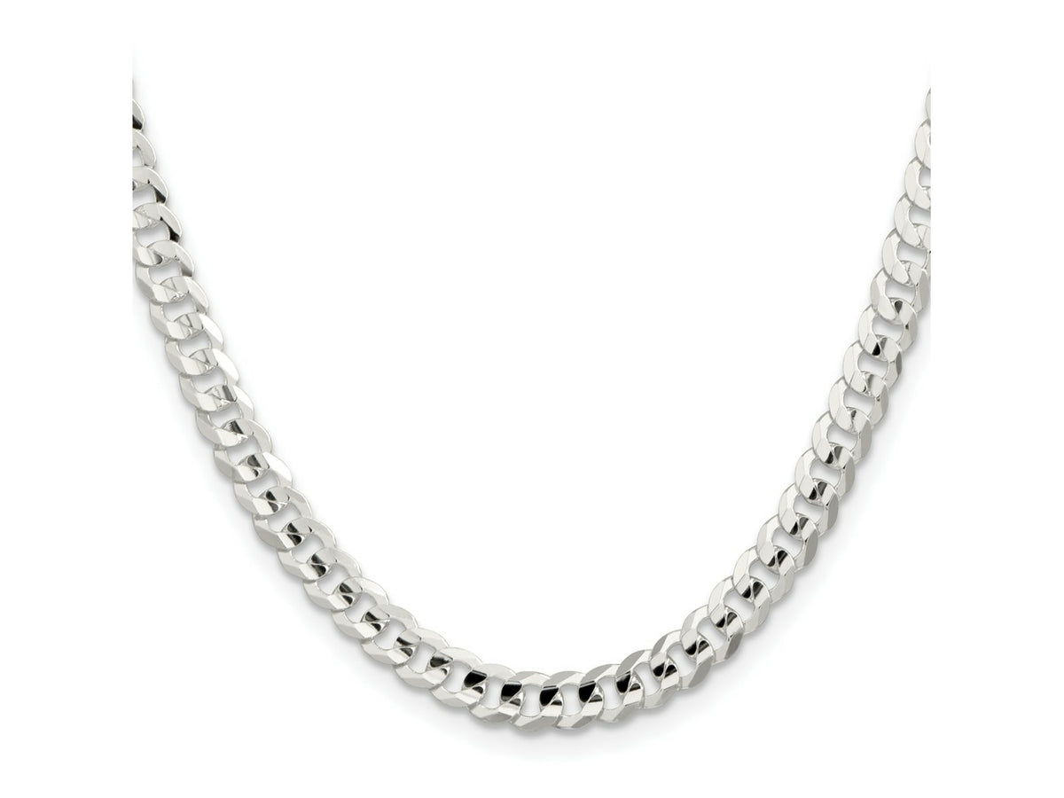 FJC Finejewelers 925 Sterling Silver Concave Beveled Curb Chain 26 Inches x 5.65 mm