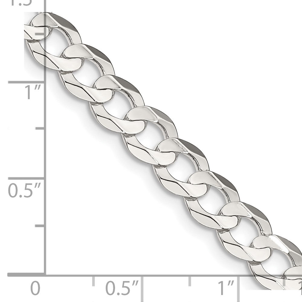 FJC Finejewelers 925 Sterling Silver Concave Beveled Curb Chain 26 Inches x 6.75 mm